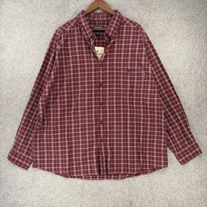NEW Woolrich Red Plaid Button Up Shirt 2XL Long Sleeve Business Casual